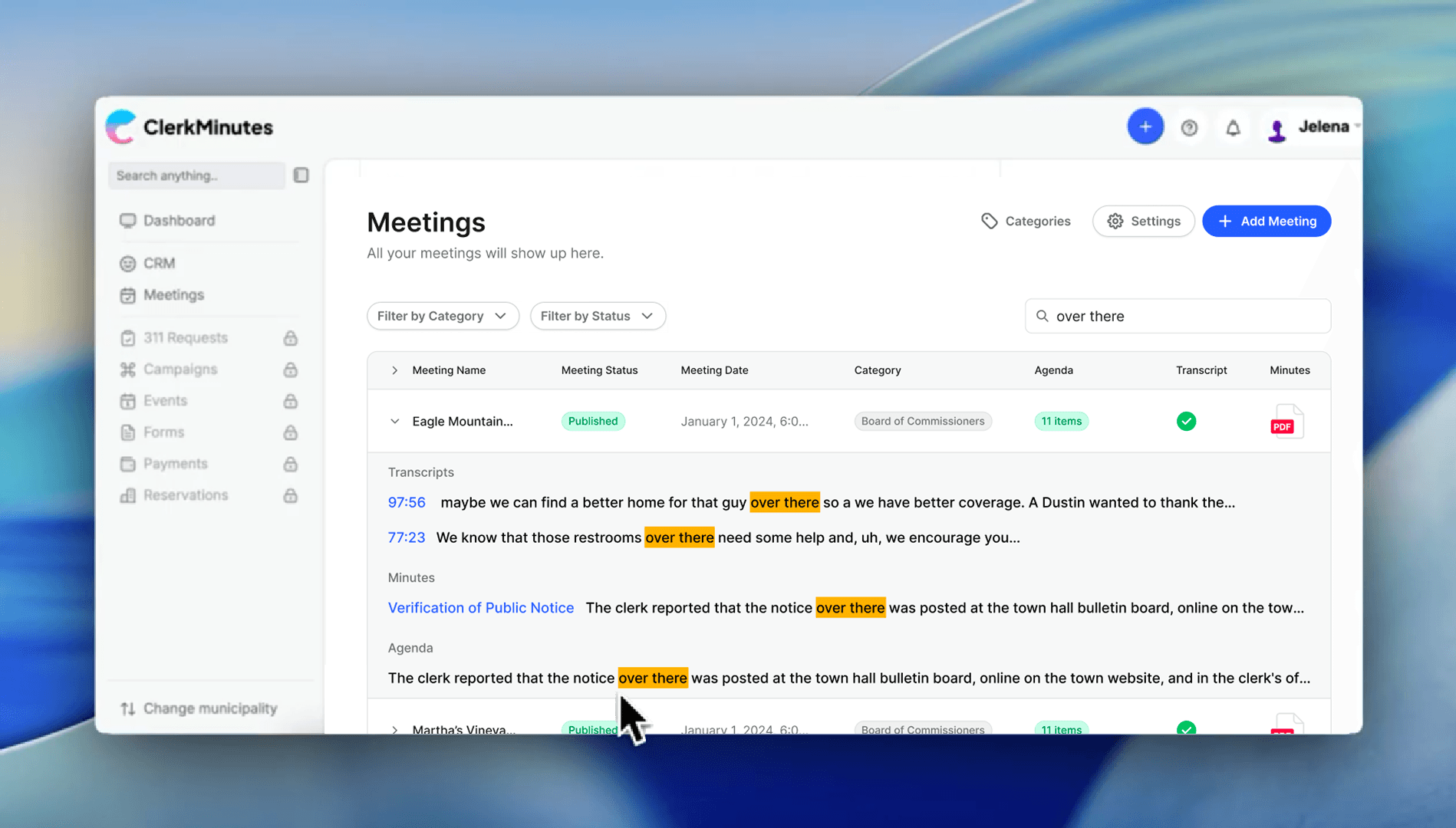 Screenshot from the ClerkMinutes software: How to use ClerkMinutes step 5