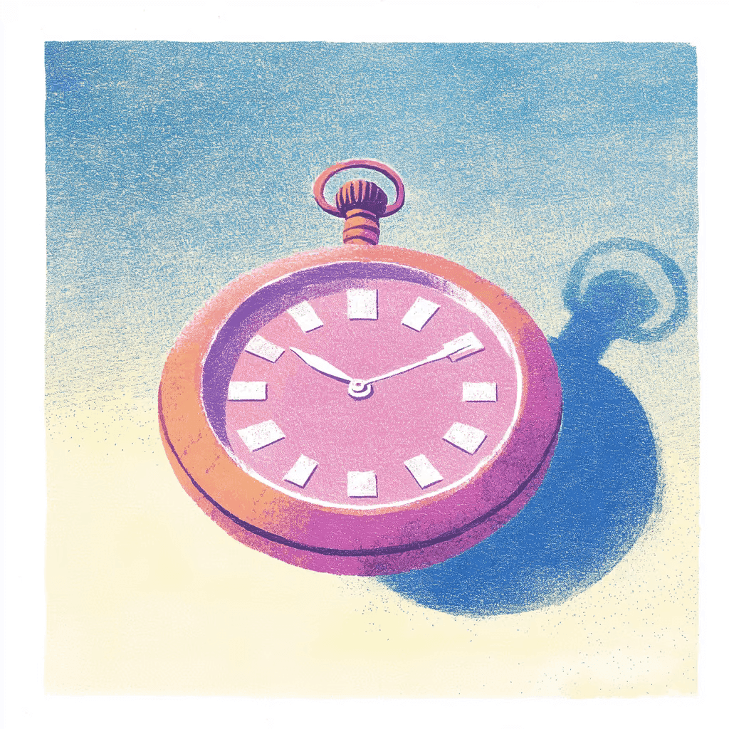 Illustration of  pink timer watch
